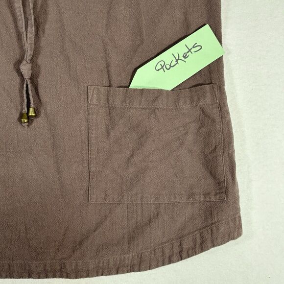 Soft Surroundings Gypsy Gauze Tunic Top Gray Cotton Cowl Neck Lagenlook Baggy - Picture 4 of 9